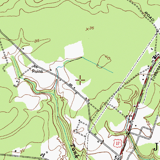 Topographic Map of Onslow County Emergency Medical Services Station 2, NC