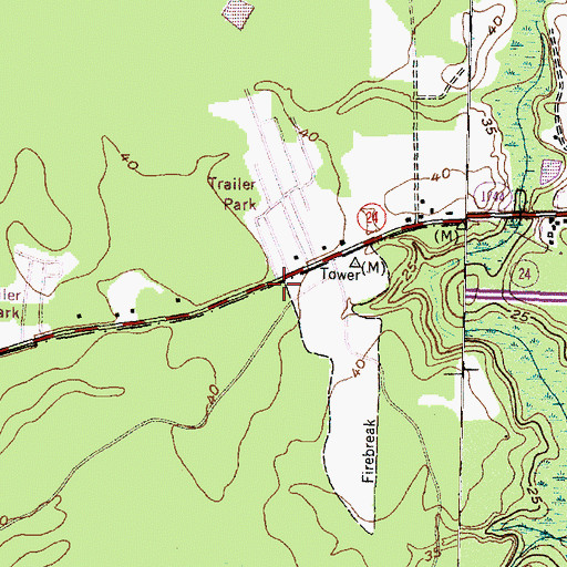 Topographic Map of Onslow County Emergency Medical Services Station 5, NC