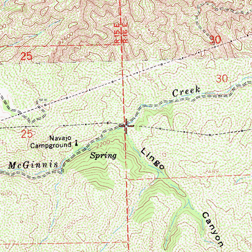 Topographic Map of Lingo Canyon, CA