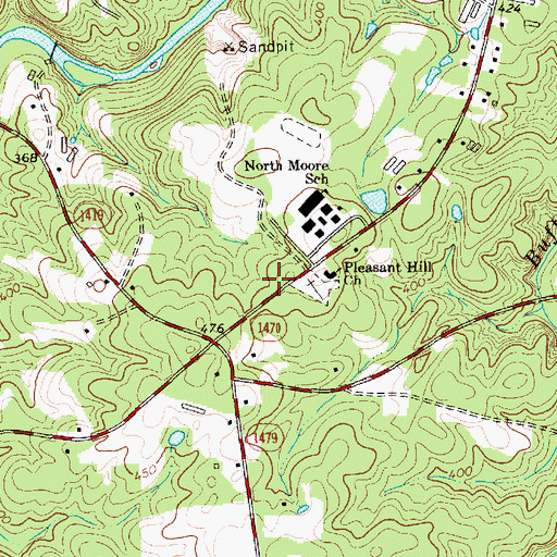 Topographic Map of Moore County Emergency Medical Services Base 1, NC