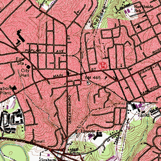 Topographic Map of South Orange Rescue Squad, NC