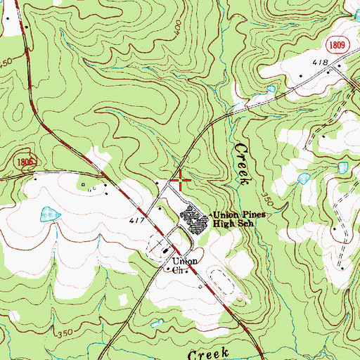 Topographic Map of Moore County Emergency Medical Services Base 2, NC