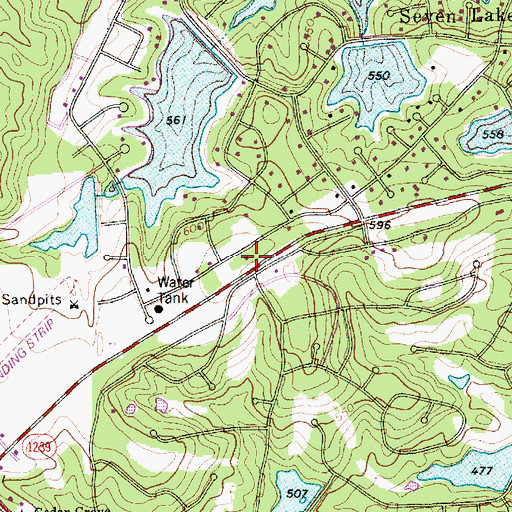 Topographic Map of Moore County Emergency Medical Services Base 3, NC
