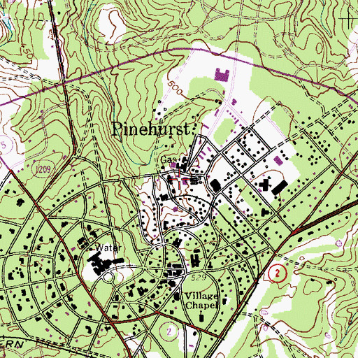 Topographic Map of Moore County Emergency Medical Services Base 4, NC