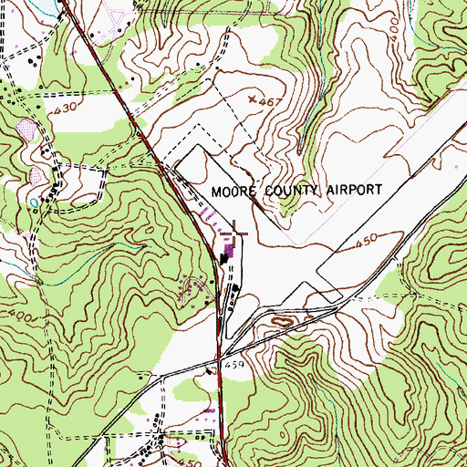 Topographic Map of Moore County Emergency Medical Services Base 5, NC