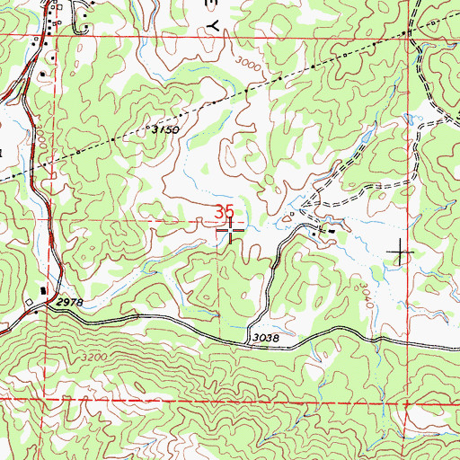 Topographic Map of Linns Valley, CA