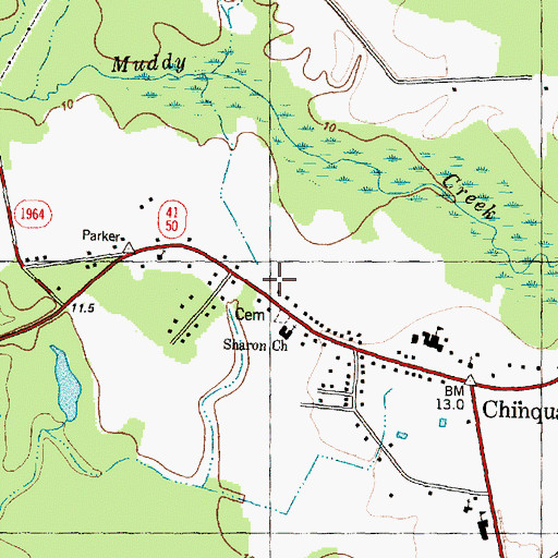 Topographic Map of Duplin County Emergency Medical Services Medic 3, NC