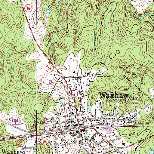 Topographic Map of Union Emergency Medical Services, NC