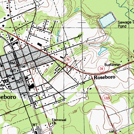 Topographic Map of Roseboro Rescue Squad, NC