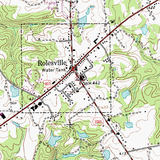 Topographic Map of Rolesville Emergency Medical Services Station 6, NC