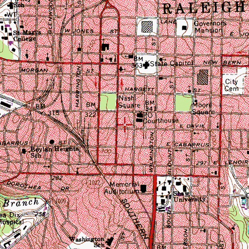 Topographic Map of Wake County Emergency Medical Services Station 1 Headquarters, NC