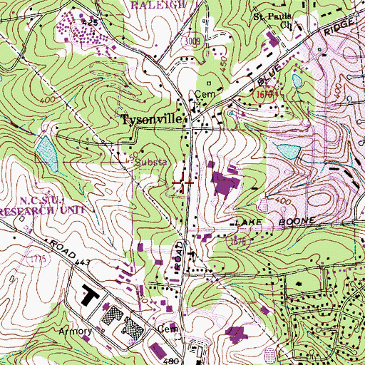 Topographic Map of Rex Emergency Response Team, NC