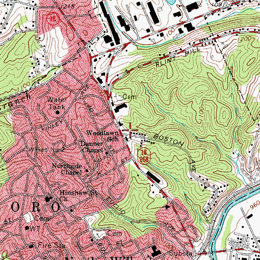 Topographic Map of Wilkes Volunteer Rescue Squad, NC