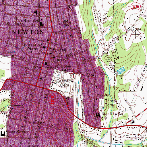 Topographic Map of Newton - Conover Rescue Squad, NC