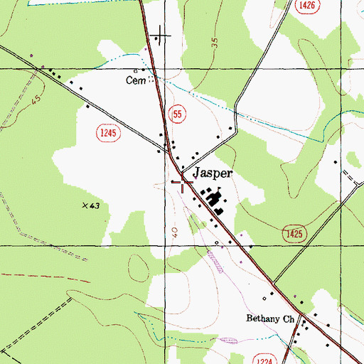 Topographic Map of Craven County Rescue Squad - New Bern, NC