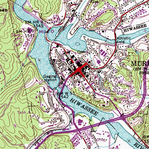 Topographic Map of Cherokee County Emergency Medical Services Station 1, NC