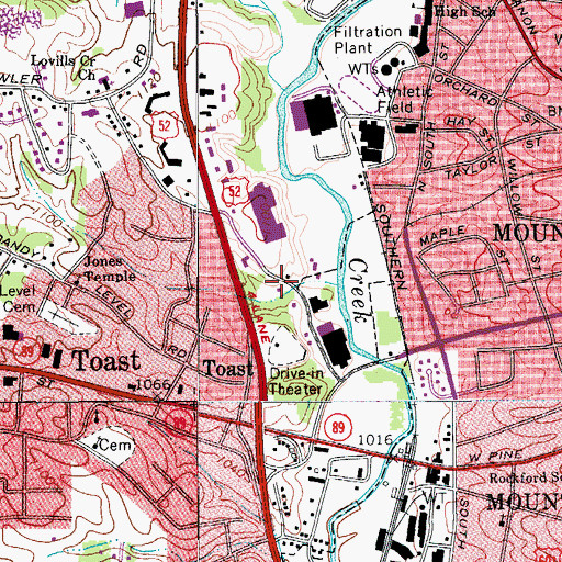 Topographic Map of Mount Airy Rescue Squad, NC