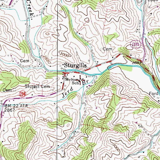Topographic Map of Helton Ambulance Service, NC