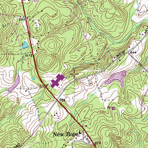 Topographic Map of Orange County Emergency Medical Services, NC