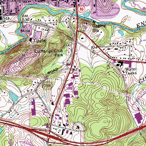 Topographic Map of Orange County Rescue Squad, NC