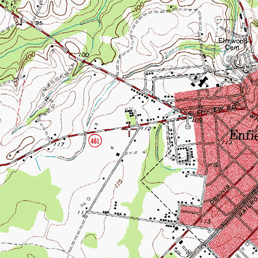 Topographic Map of Halifax Emergency Medical Services Station 2 - Enfield Rescue Squad, NC