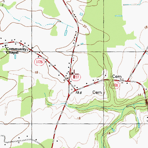 Topographic Map of Eastern Pines Rescue - Emergency Medical Services, NC