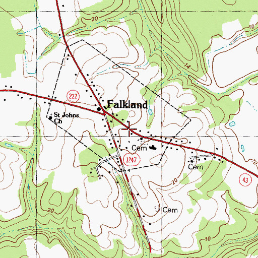 Topographic Map of Falkland Rescue Squad, NC