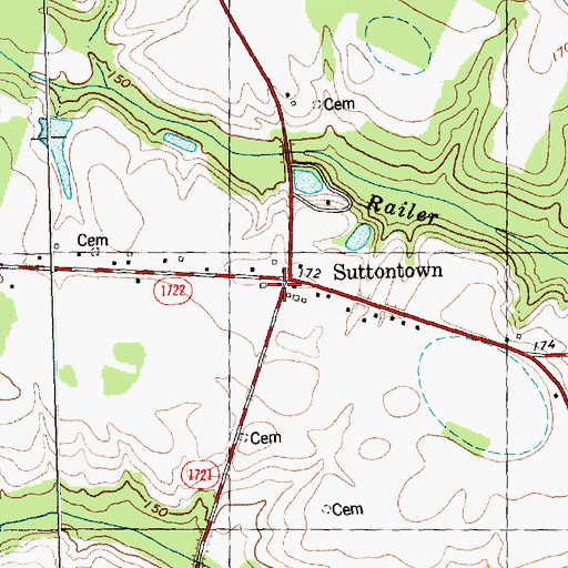 Topographic Map of Suttontown Rescue Squad, NC