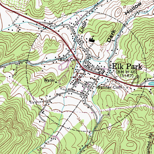 Topographic Map of Avery County Emergency Rescue Squad Ambulance Service, NC