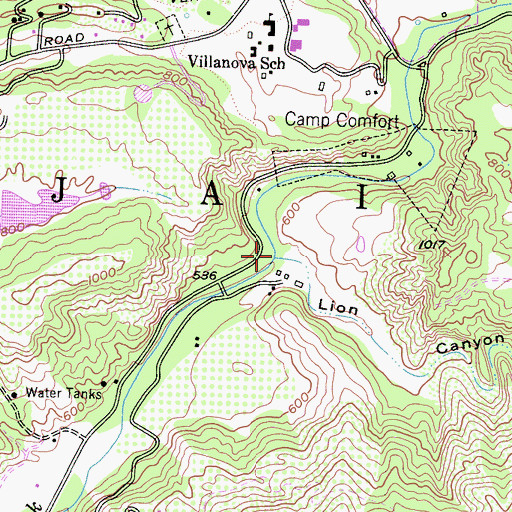 Topographic Map of Lion Canyon, CA