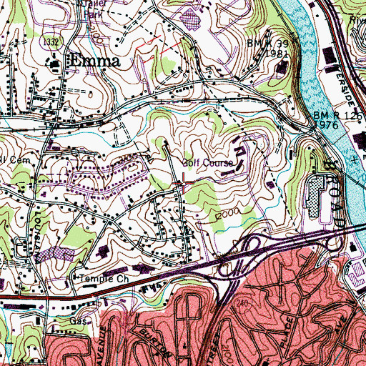 Topographic Map of Buncombe County Rescue Squad, NC