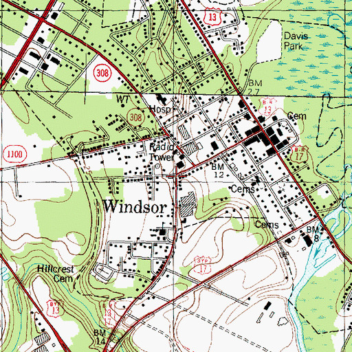 Topographic Map of Coastal Medical Transport - Windsor, NC