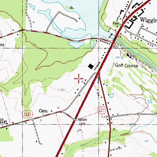 Topographic Map of Johnston Ambulance Service, NC