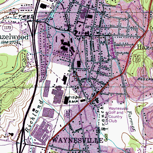 Topographic Map of Haywood County Emergency Medical Services - Medic 1 and Medic 5, NC