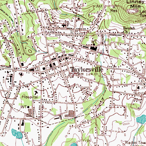 Topographic Map of Alex Rescue Squad and Emergency Medical Services, NC
