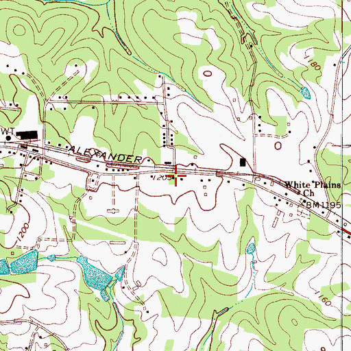 Topographic Map of Alexander County Emergency Medical Services Station 1, NC
