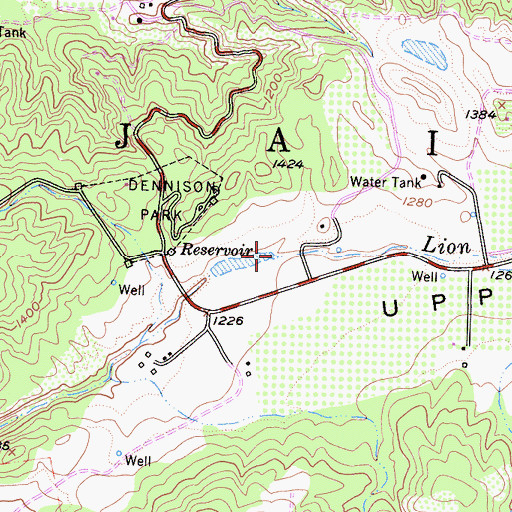 Topographic Map of Lion Creek, CA