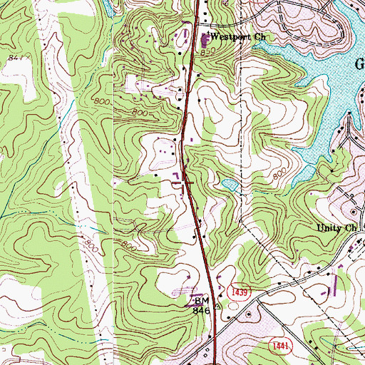 Topographic Map of East Lincoln Rescue Squad, NC