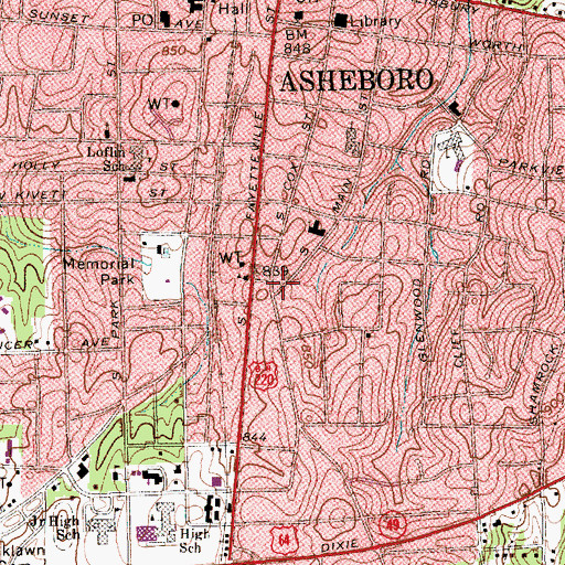 Topographic Map of Ash - Rand Rescue Squad, NC