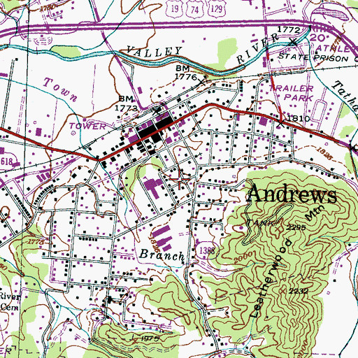 Topographic Map of Andrews Rescue Squad, NC