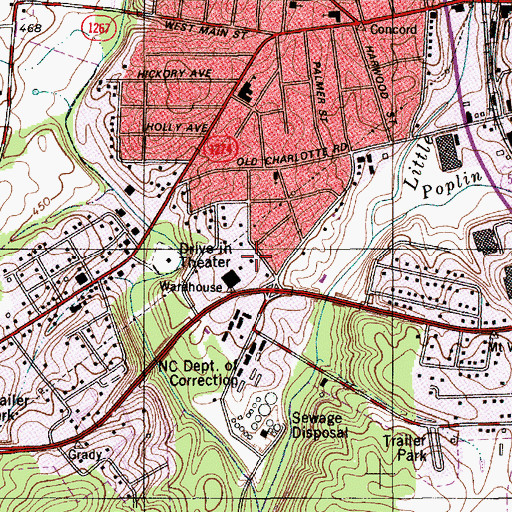 Topographic Map of Stanly County Rescue Squad, NC
