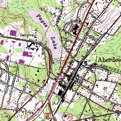 Topographic Map of Aberdeen Rescue Squad, NC