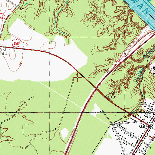 Topographic Map of Hertford County Ambulance Service, NC