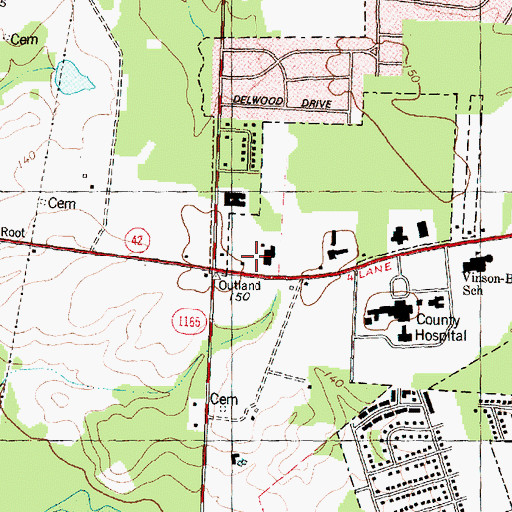 Topographic Map of Wilson County Rescue Squad, NC