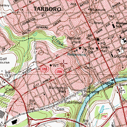 Topographic Map of Edgecombe County Rescue Squad, NC