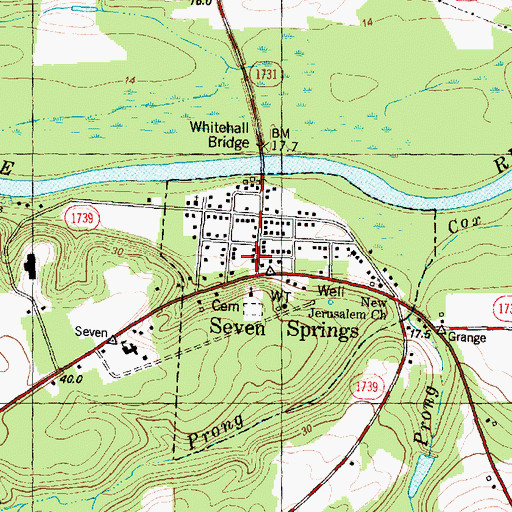 Topographic Map of Wayne County Emergency Medical Services Station 1, NC
