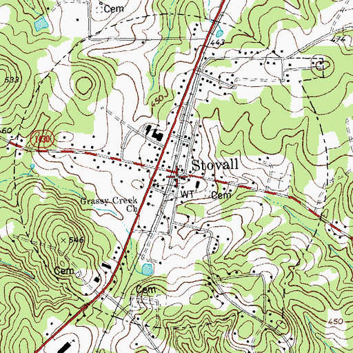 Topographic Map of Granville County Emergency Medical Services Station 3, NC