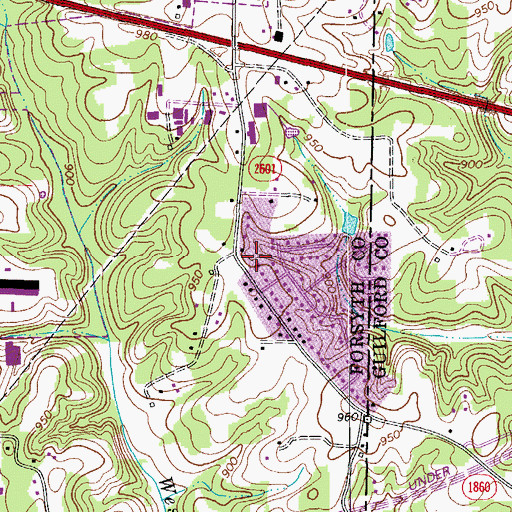 Topographic Map of Kernersville Volunteer Rescue and Emergency Medical Services, NC