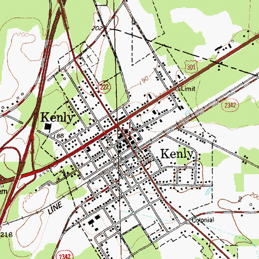 Topographic Map of Johnston County Emergency Medical Services - Kenly, NC