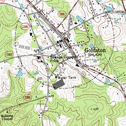 Topographic Map of Goldston Area Rescue Squad, NC
